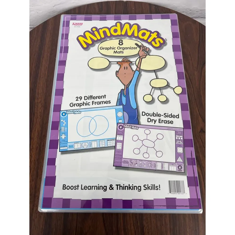 New Kagan MindMats‎ 8 Graphic Organizer Mats Double Sided Dry Erase Educational